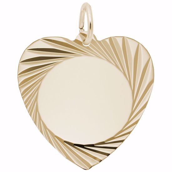 Picture of Heart Disc Charm Pendant - 14K Gold