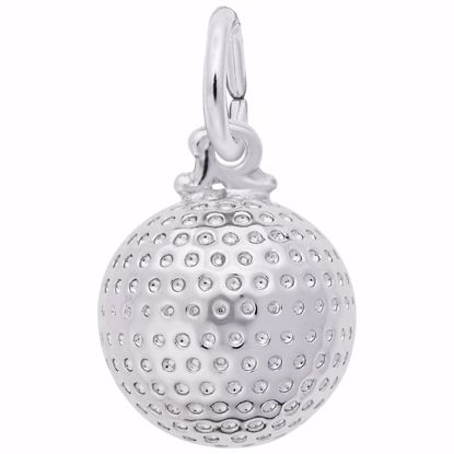 Picture of Golf Ball Charm Pendant - Sterling Silver