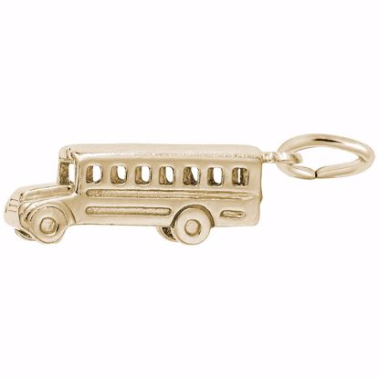 Picture of School Bus Charm Pendant - 14K Gold