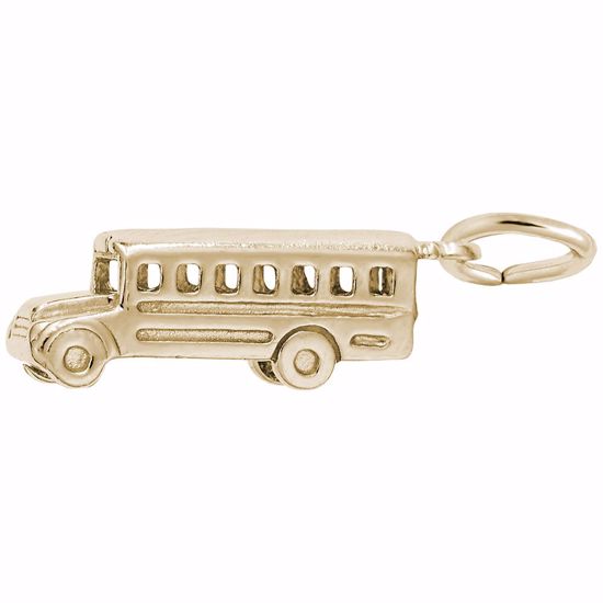 Picture of School Bus Charm Pendant - 14K Gold