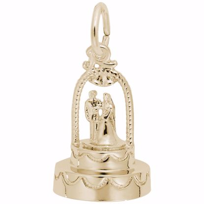 Picture of Wedding Cake Charm Pendant - 14K Gold