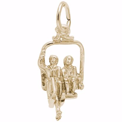 Picture of Ski Lift Charm Pendant - 14K Gold