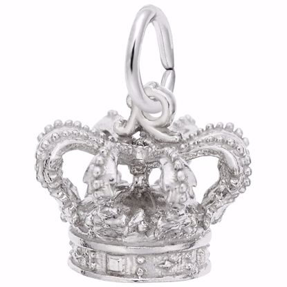 Picture of Crown Charm Pendant - Sterling Silver