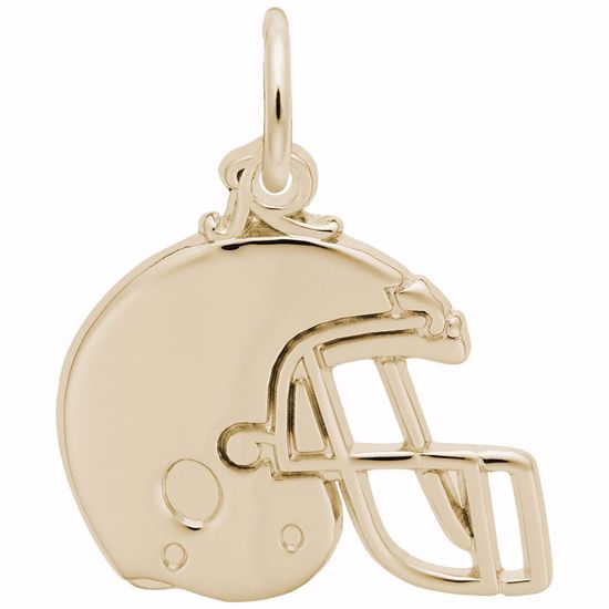 Picture of Football Helmet Charm Pendant - 14K Gold