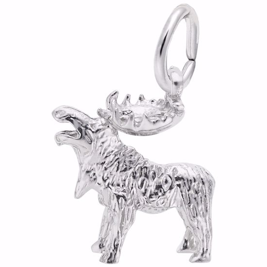 Picture of Moose 3D Charm Pendant - Sterling Silver