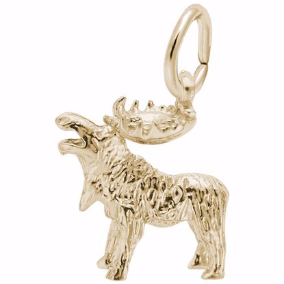 Picture of Moose 3D Charm Pendant - 14K Gold