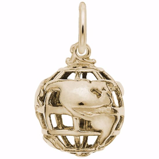 Picture of Globe 3D Charm Pendant - 14K Gold