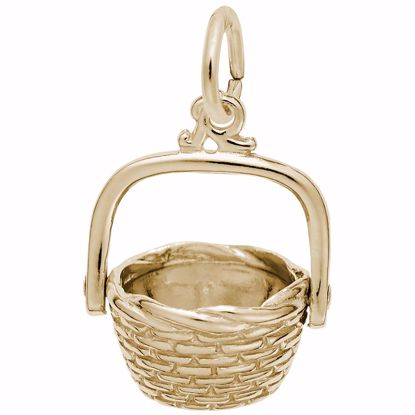 Picture of Nantucket Basket Charm Pendant - 14K Gold