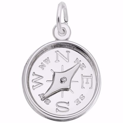 Picture of Compass Charm Pendant - Sterling Silver