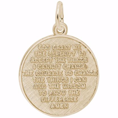 Picture of Serenity Prayer Charm Pendant - 14K Gold