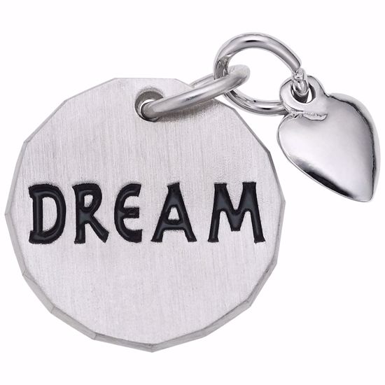 Picture of Dream Tag W/Heart Charm Pendant - Sterling Silver