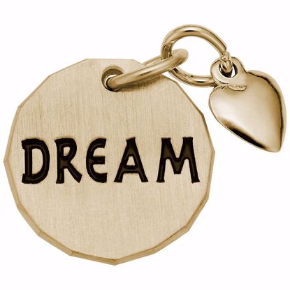 Picture of Dream Tag W/Heart Charm Pendant - 14K Gold